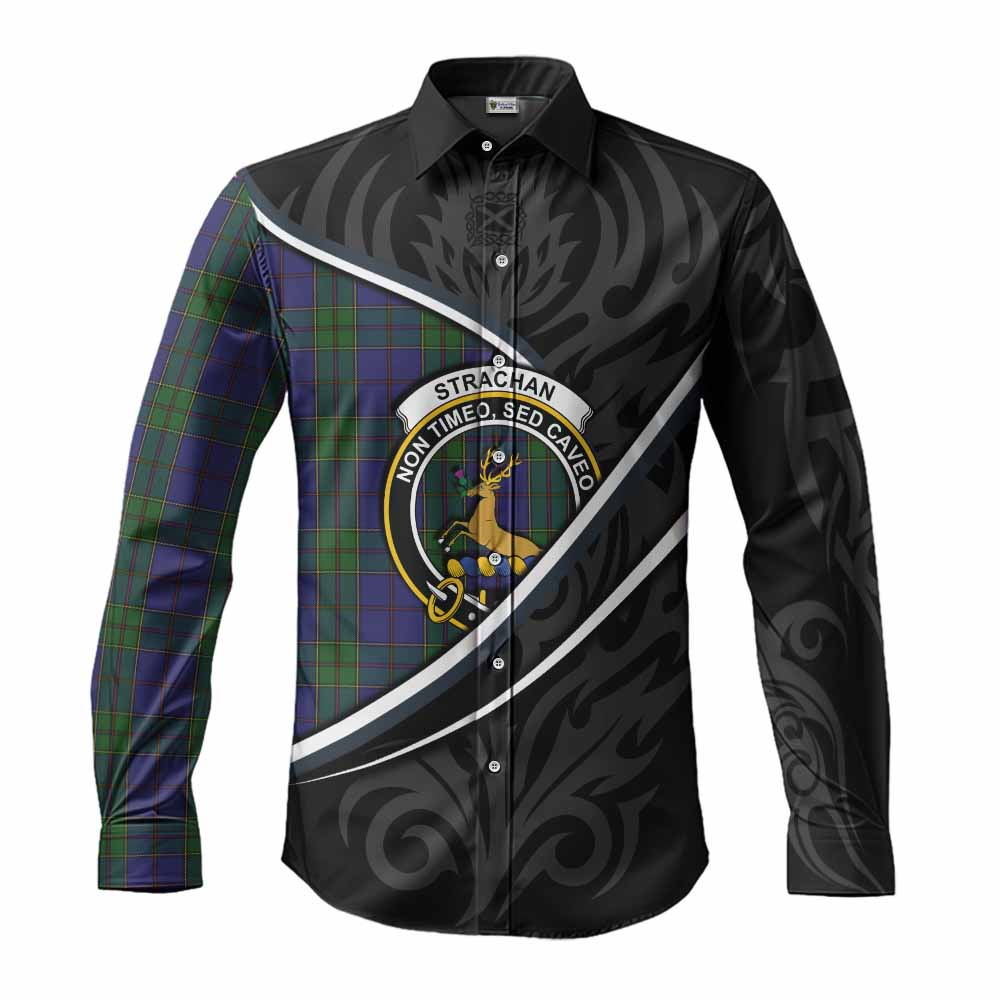 Strachan Tartan Family Crest Long Sleeve Button Shirts Celtic Scottish Thistle Floral - Tartan Vibes Clothing