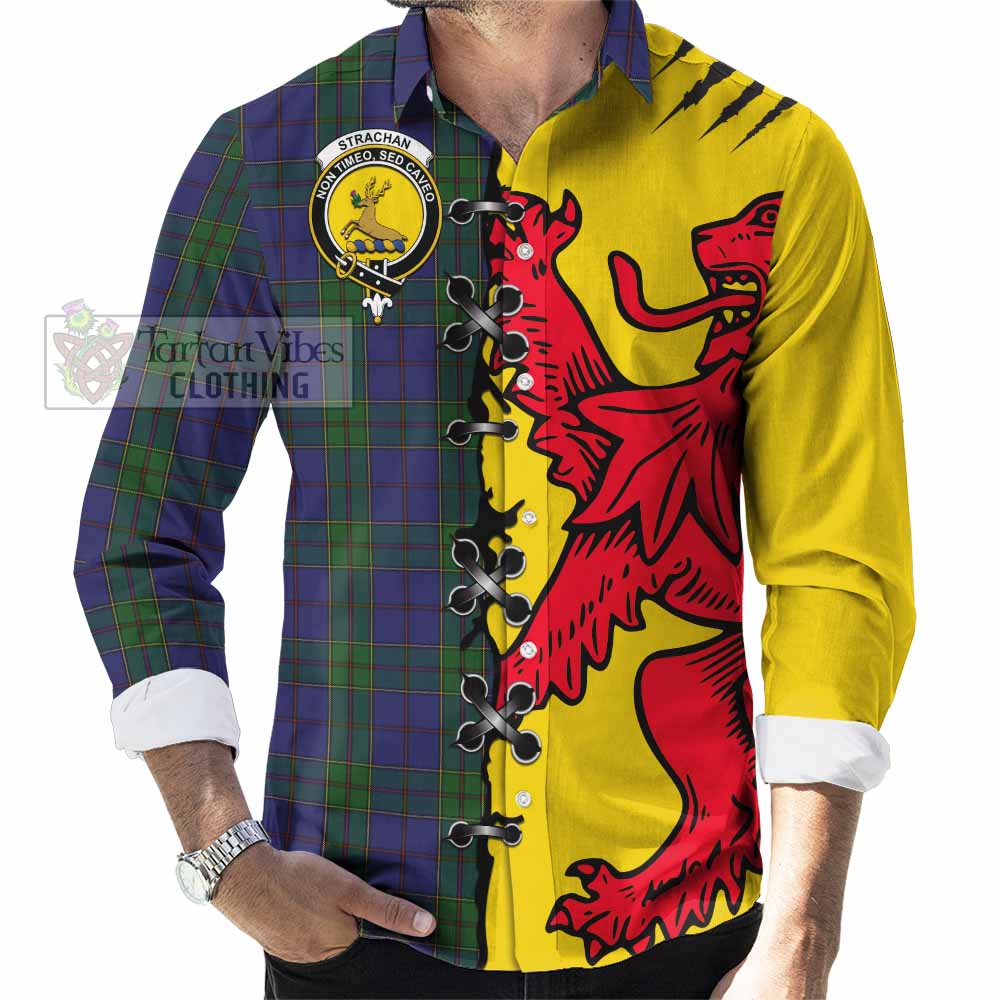 Strachan Tartan Family Crest Long Sleeve Button Shirts Lion Rampant Honor - Tartan Vibes Clothing