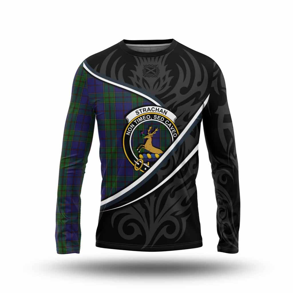 Strachan Tartan Family Crest Long Sleeve T-Shirt Celtic Scottish Thistle Floral - Tartan Vibes Clothing