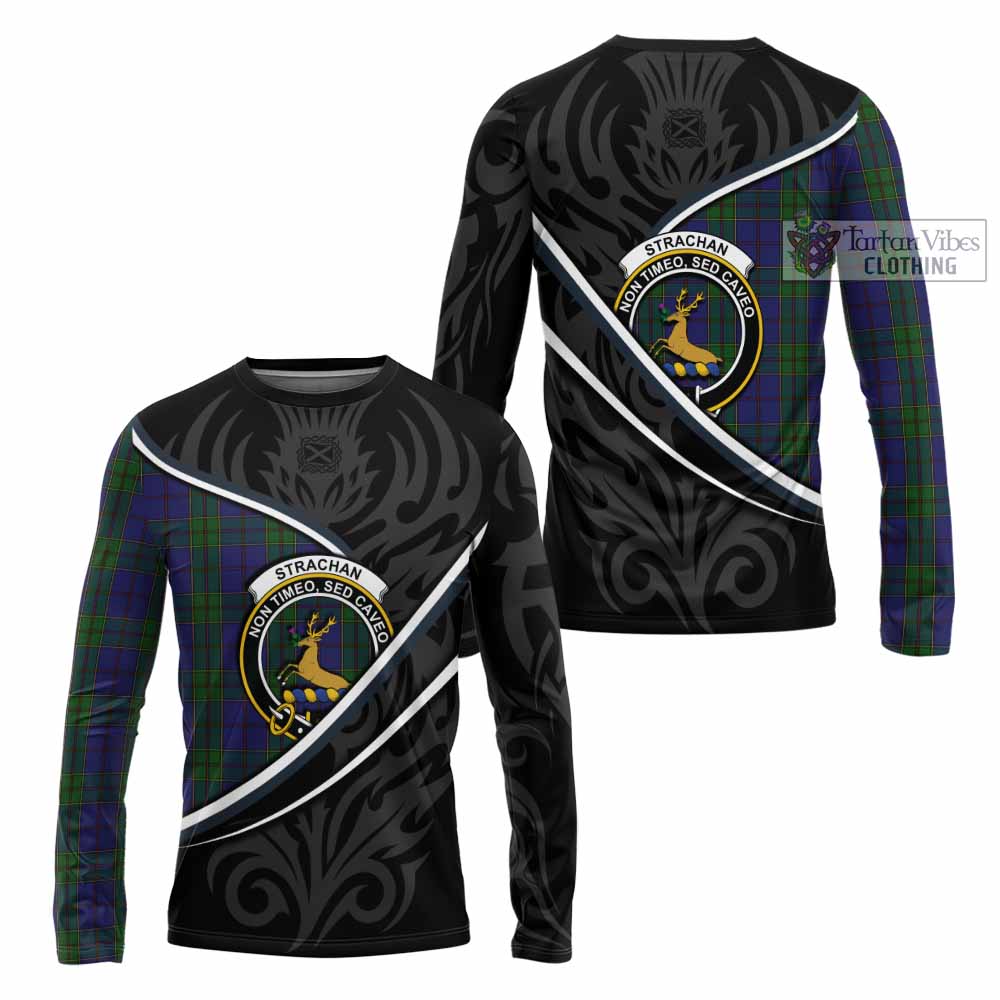 Strachan Tartan Family Crest Long Sleeve T-Shirt Celtic Scottish Thistle Floral - Tartan Vibes Clothing