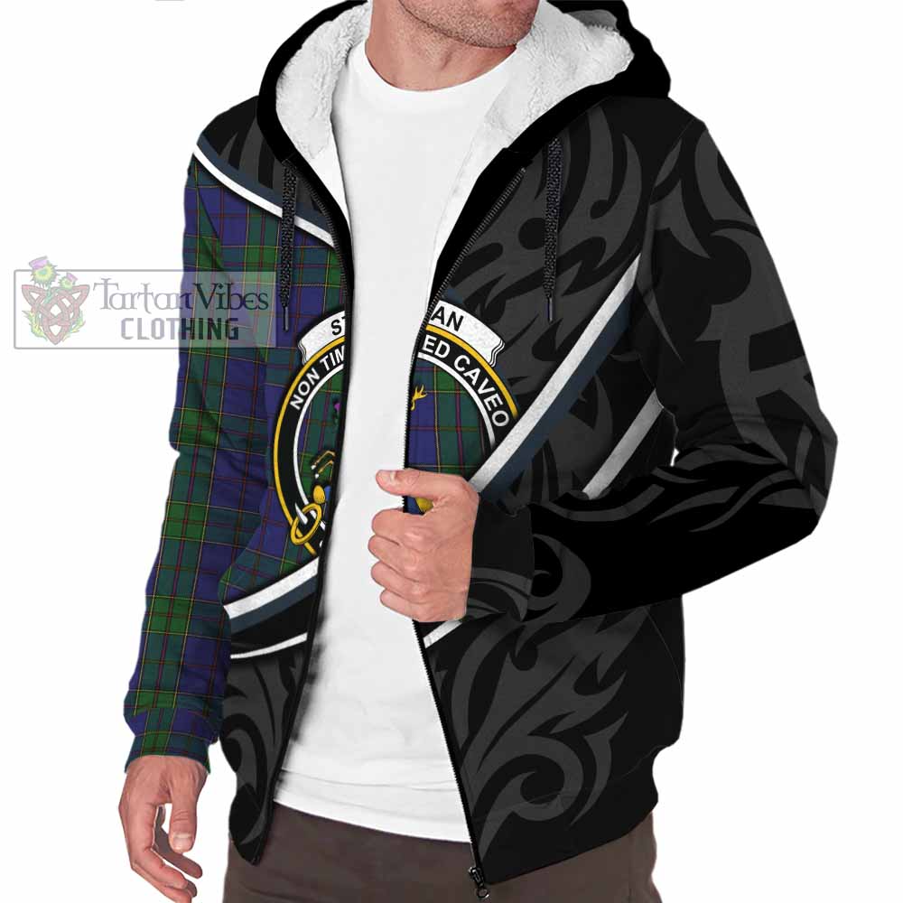 Strachan Tartan Family Crest Sherpa Hoodie Celtic Scottish Thistle Floral - Tartan Vibes Clothing