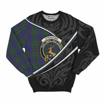 Strachan Tartan Family Crest Sweatshirt Celtic Scottish Thistle Floral