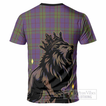 Strachan Tartan Family Crest T-Shirt Crowned Lion Roaring