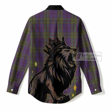 Strachan Tartan Family Crest Women Casual Shirt Crowned Lion Roaring