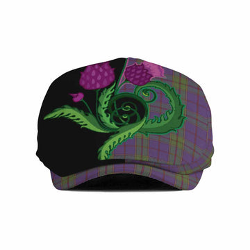 Strachan Tartan Flat Cap, Jeff Cap Traditional Scottish Thistle