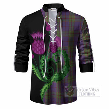Strachan Tartan Ghillie Shirt Traditional Scottish Thistle