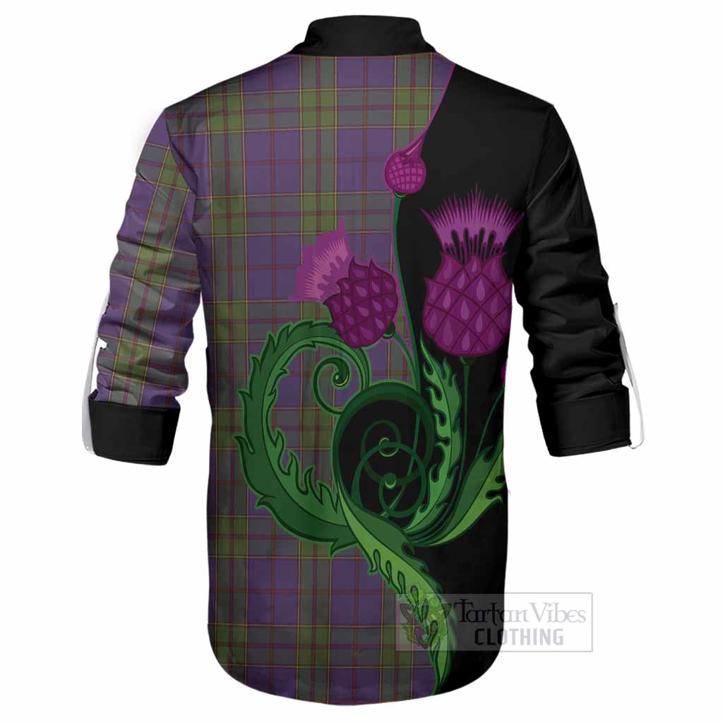 Strachan Tartan Ghillie Shirt Traditional Scottish Thistle