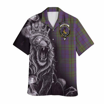 Strachan Tartan Hawaiian Shirt Roaring Lion Heritage