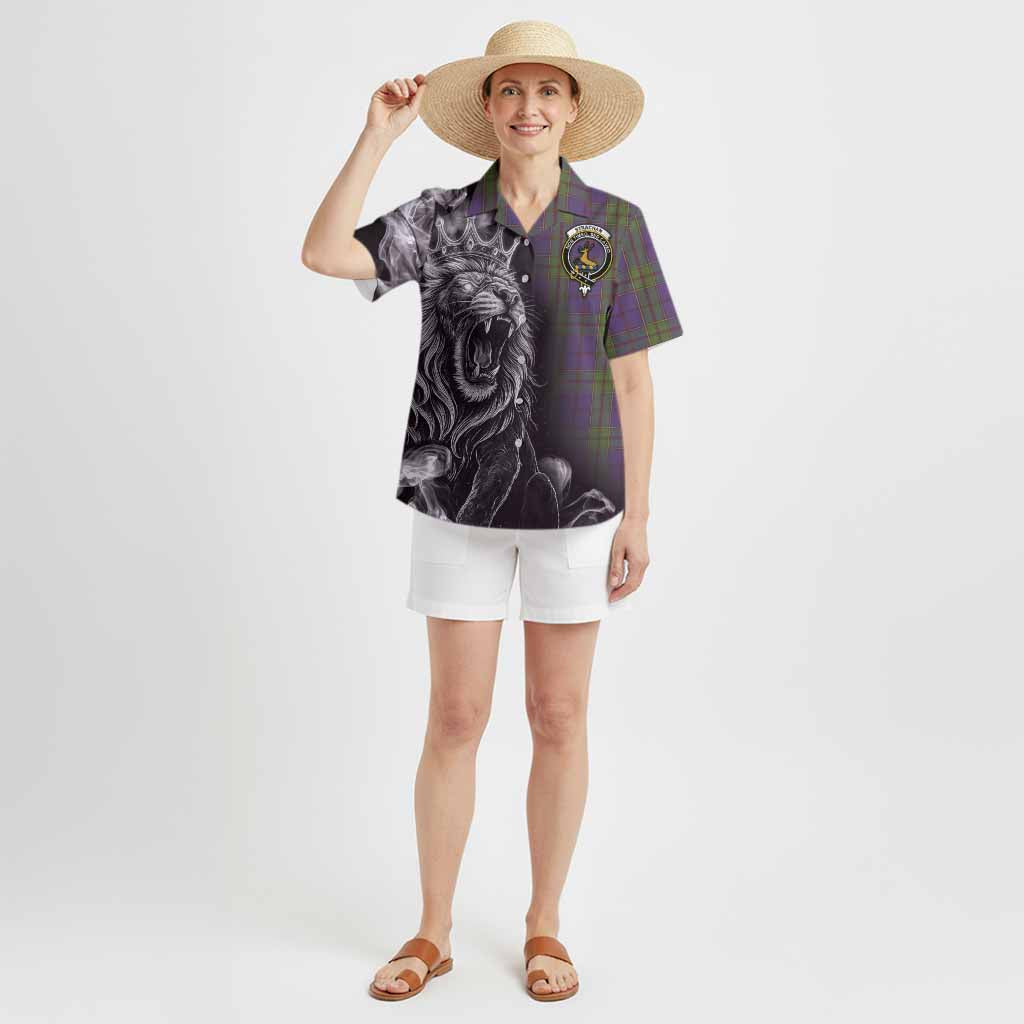 Strachan Tartan Hawaiian Shirt Roaring Lion Heritage