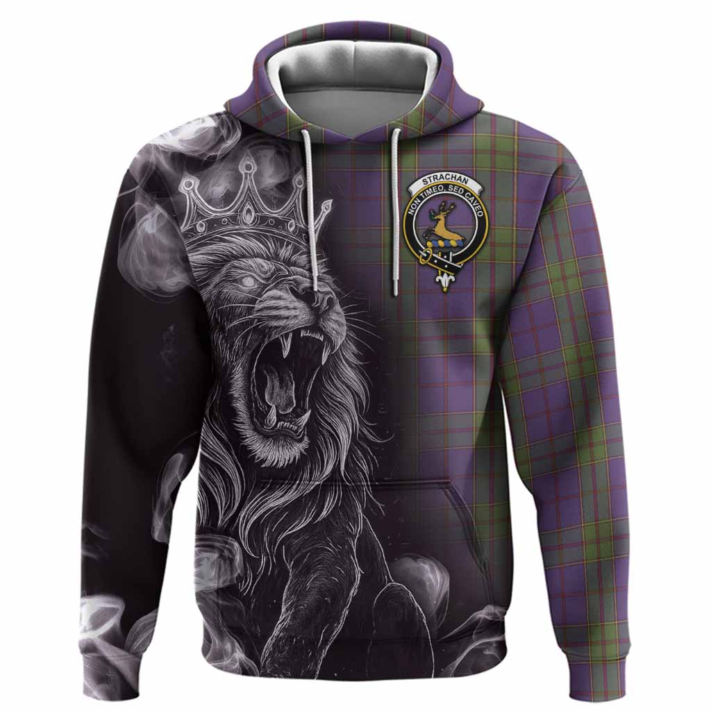 Strachan Tartan Hoodie Roaring Lion Heritage