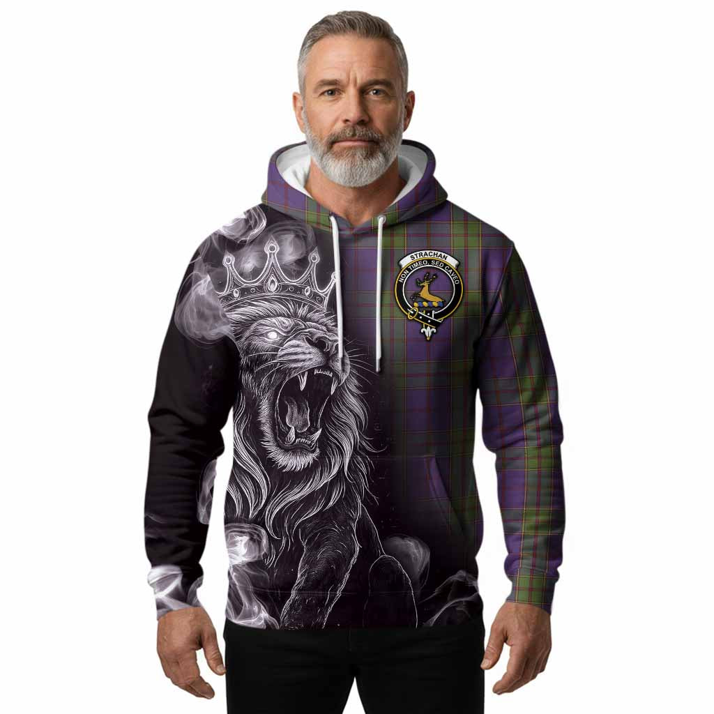 Strachan Tartan Hoodie Roaring Lion Heritage