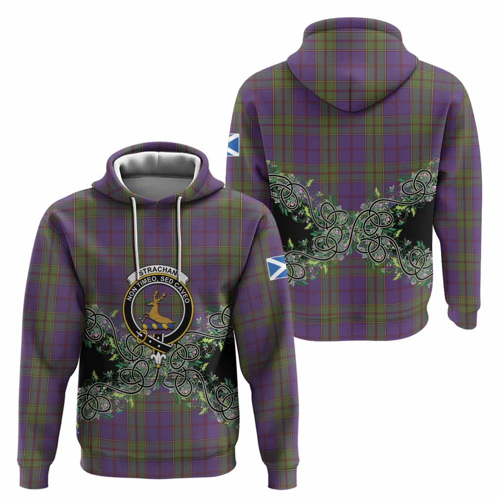 Strachan Tartan Hoodie Thistle Scottish Spirit