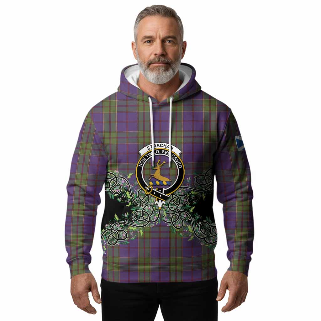 Strachan Tartan Hoodie Thistle Scottish Spirit