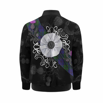 Strachan Tartan Kid Bomber Jacket Jacobite White Rose Kid - Tartan Vibes Clothing