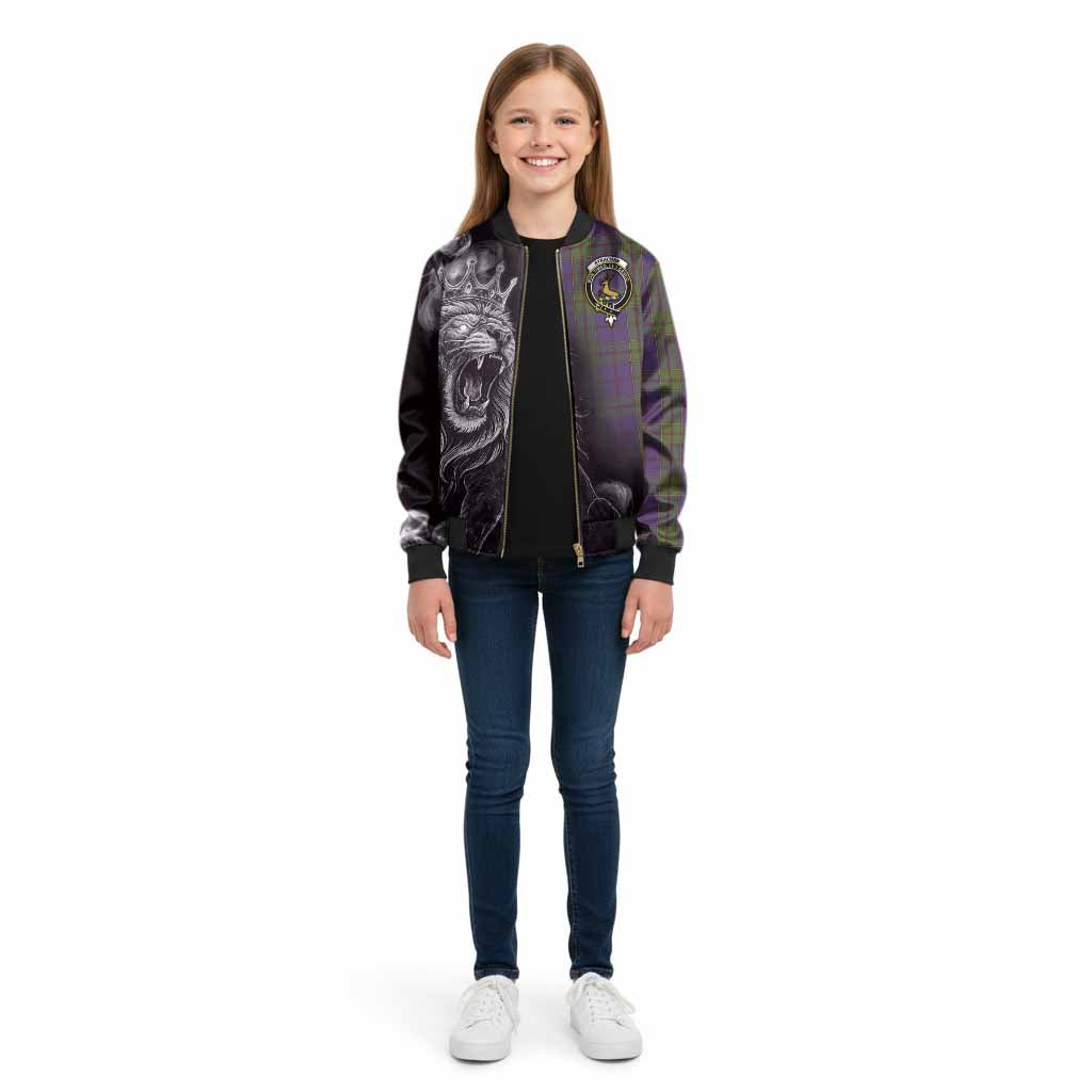Strachan Tartan Kid Bomber Jacket Roaring Lion Heritage