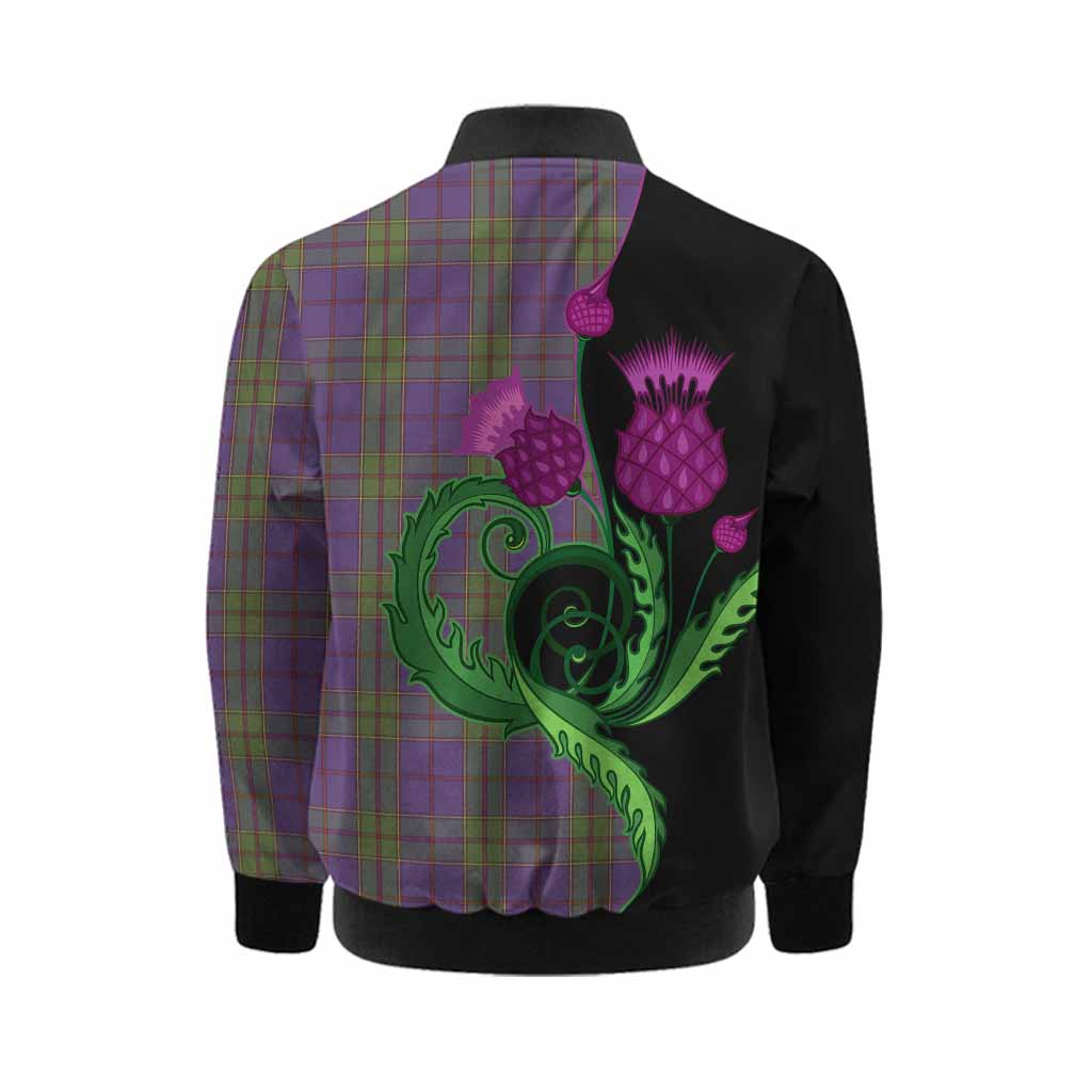 Strachan Tartan Kid Bomber Jacket Traditional Scottish Thistle