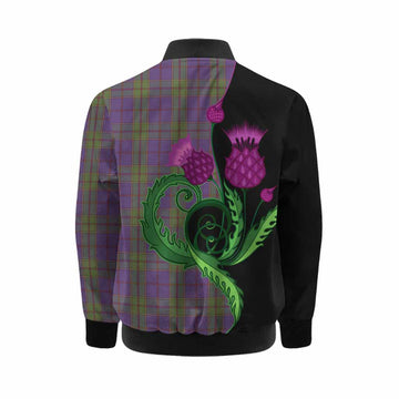 Strachan Tartan Kid Bomber Jacket Traditional Scottish Thistle