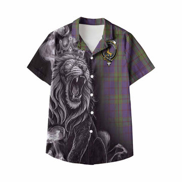 Strachan Tartan Kid Hawaiian Shirt Roaring Lion Heritage