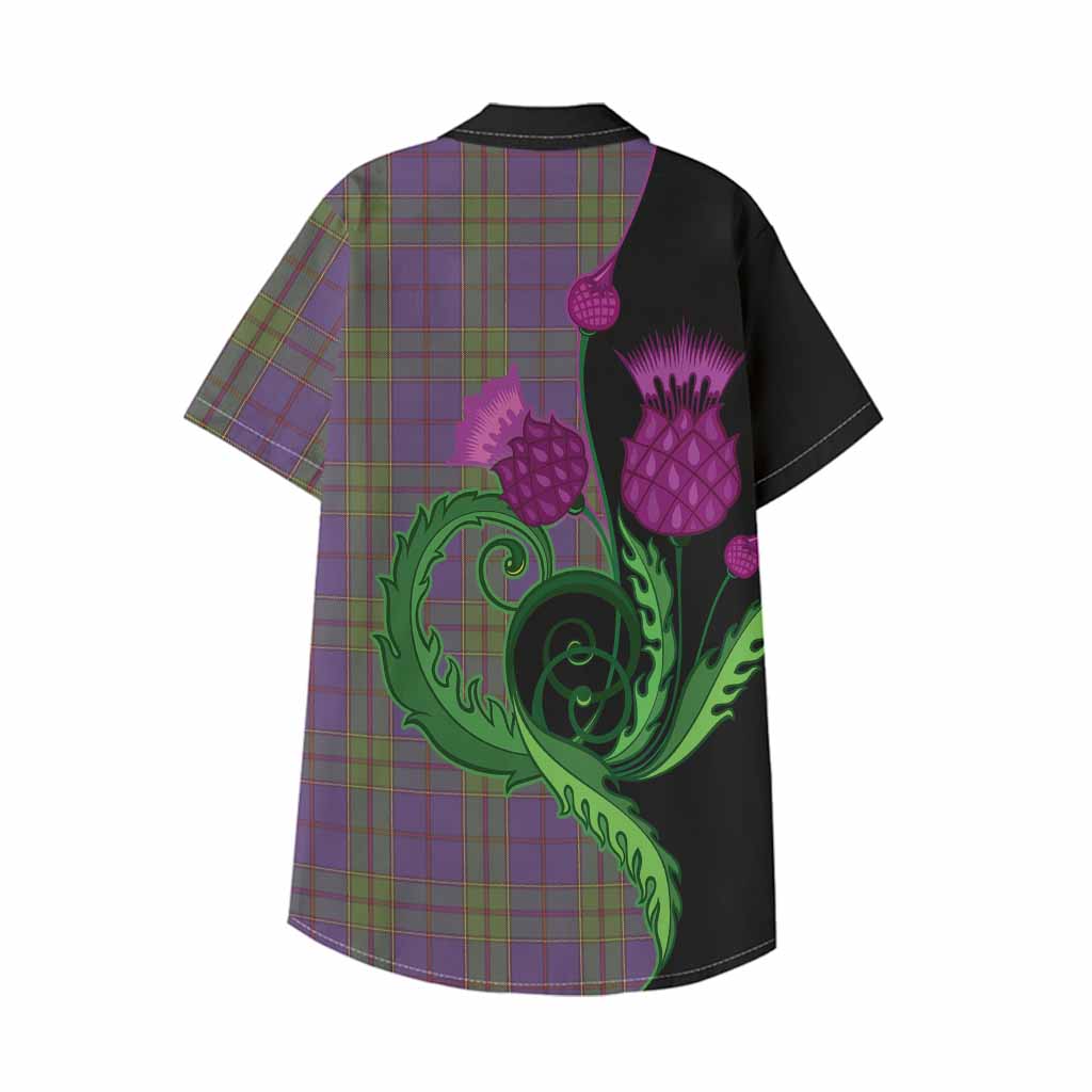 Strachan Tartan Kid Hawaiian Shirt Traditional Scottish Thistle