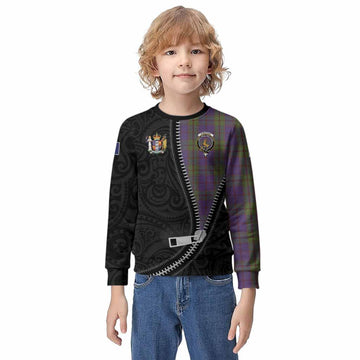 Strachan Tartan Kid Knitted Sweatshirt New Zealand Pattern Unique Zipper Stylized
