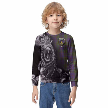 Strachan Tartan Kid Knitted Sweatshirt Roaring Lion Heritage