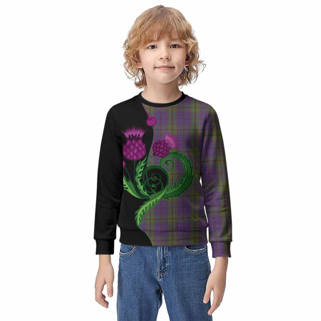 Strachan Tartan Kid Knitted Sweatshirt Traditional Scottish Thistle