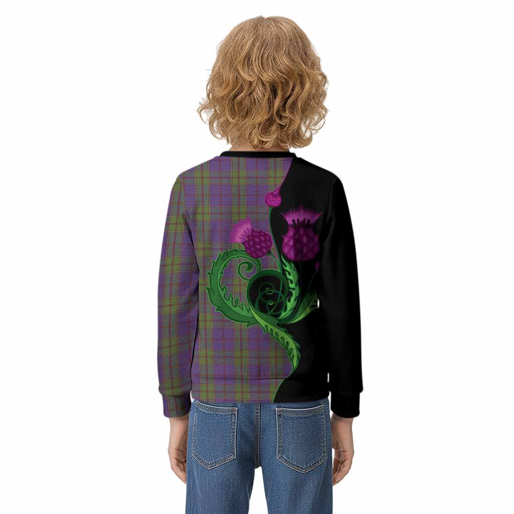 Strachan Tartan Kid Knitted Sweatshirt Traditional Scottish Thistle