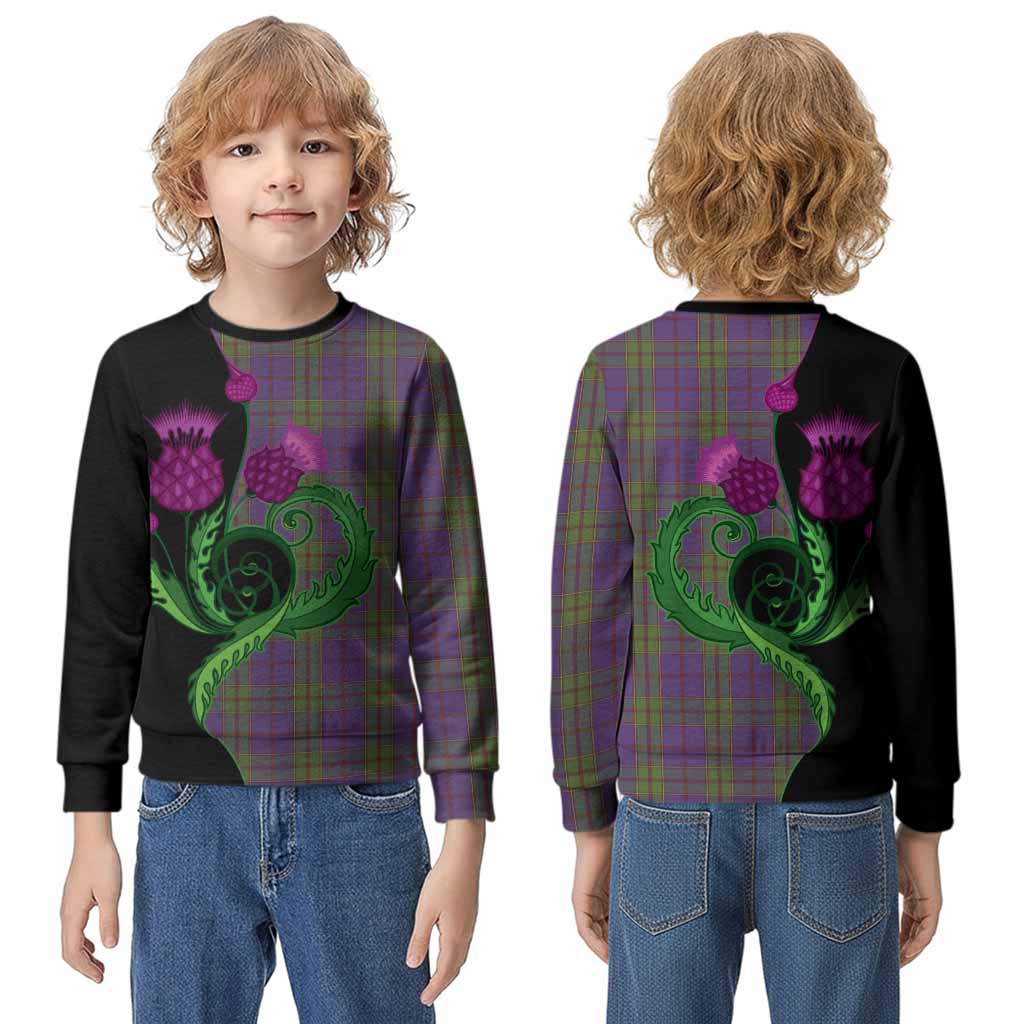 Strachan Tartan Kid Knitted Sweatshirt Traditional Scottish Thistle