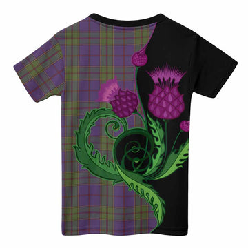 Strachan Tartan Kid T-shirt Traditional Scottish Thistle