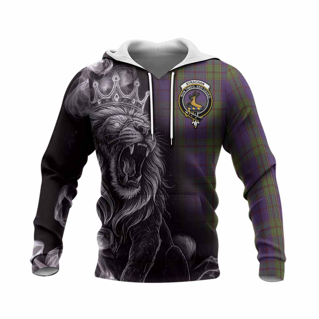 Strachan Tartan Knitted Hoodie Roaring Lion Heritage