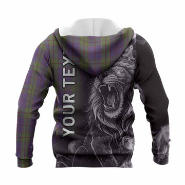 Strachan Tartan Knitted Hoodie Roaring Lion Heritage
