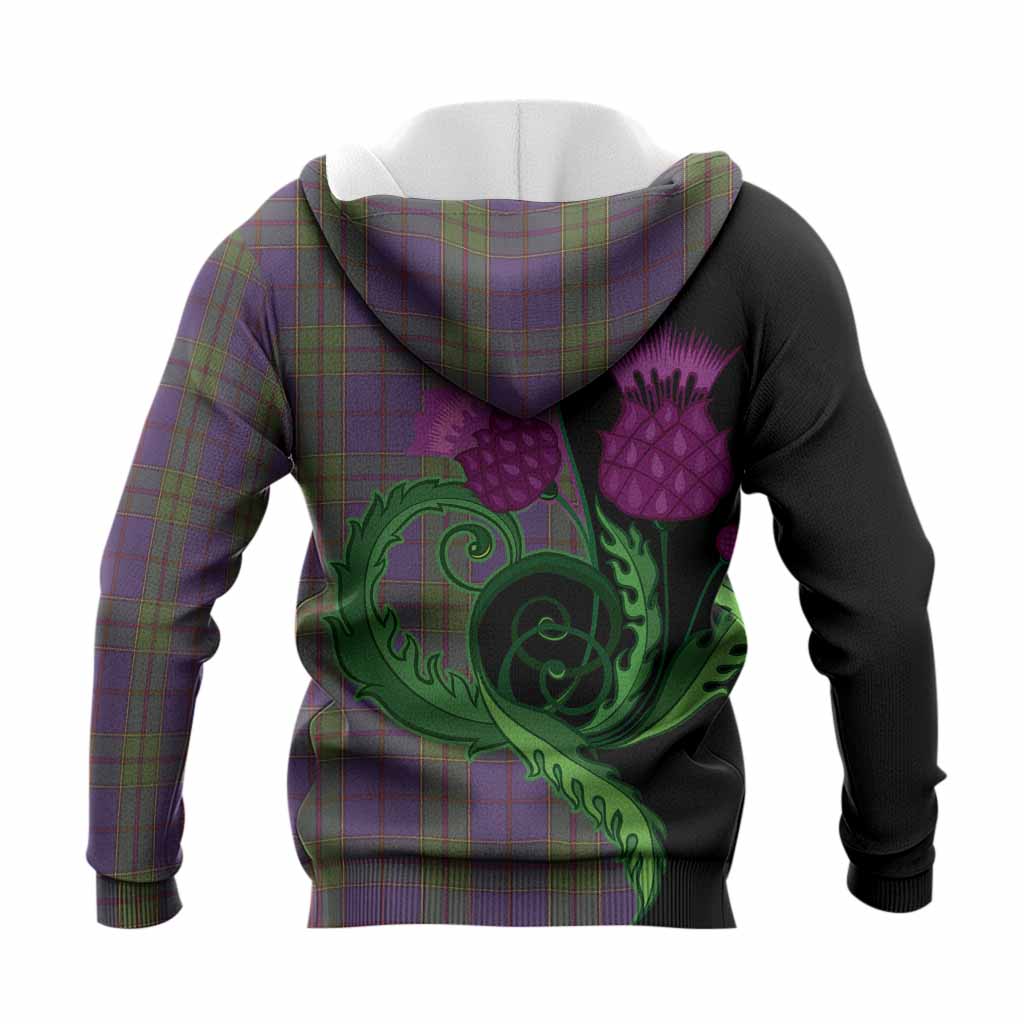 Strachan Tartan Knitted Hoodie Traditional Scottish Thistle