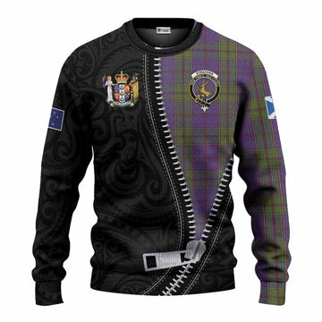 Strachan Tartan Knitted Sweater New Zealand Pattern Unique Zipper Stylized