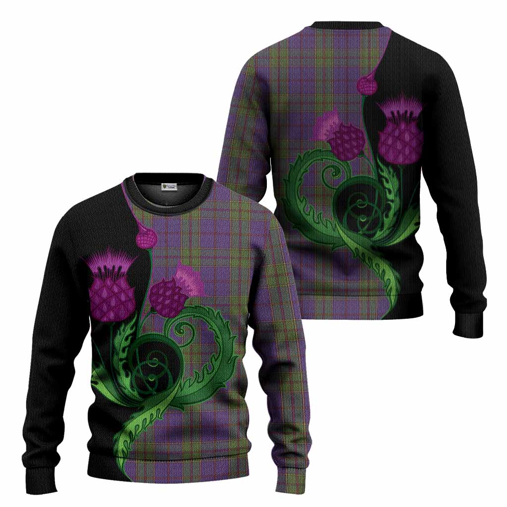 Strachan Tartan Knitted Sweater Traditional Scottish Thistle