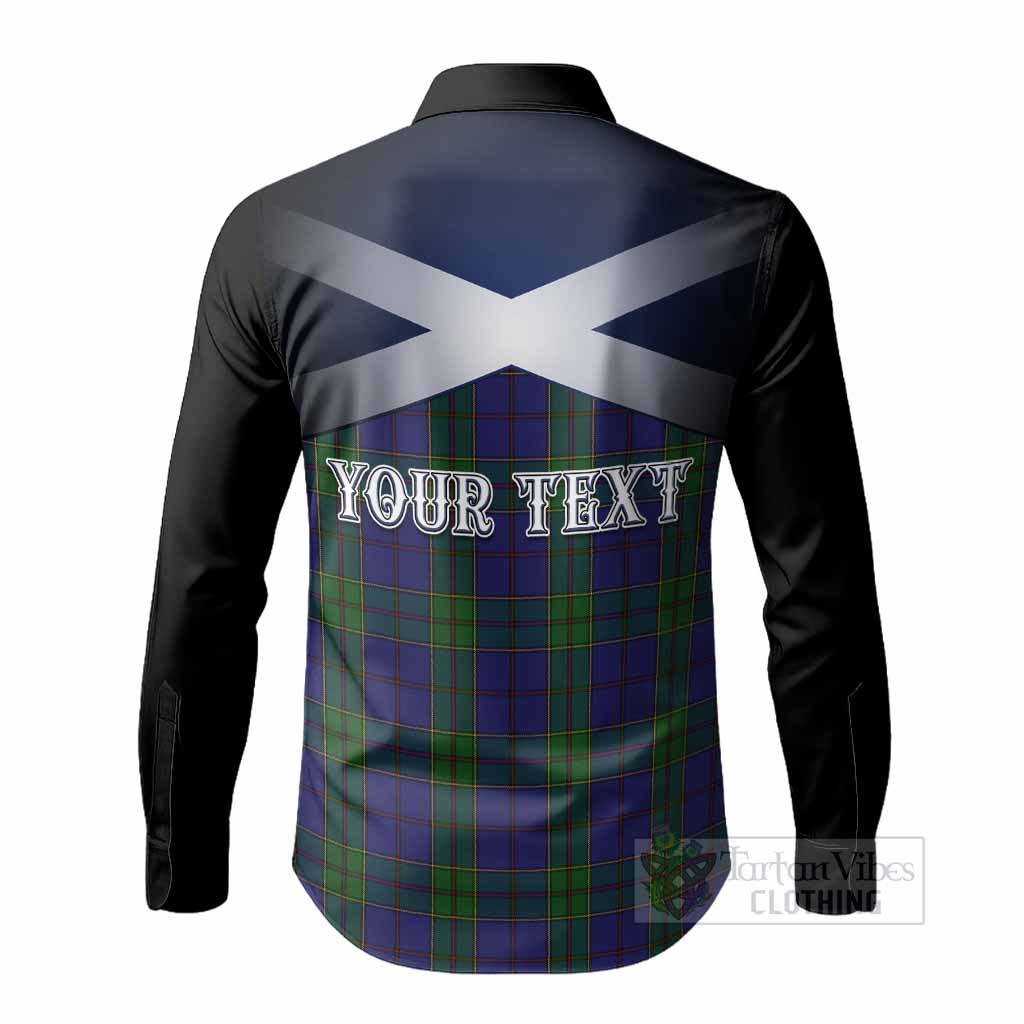 Strachan Tartan Long Sleeve Button Shirts Alba Gu Brath Unicorn Crest