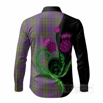 Strachan Tartan Long Sleeve Button Shirts Traditional Scottish Thistle