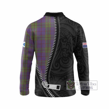 Strachan Tartan Long Sleeve Polo Shirt New Zealand Pattern Unique Zipper Stylized