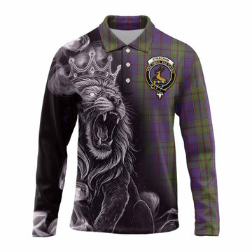 Strachan Tartan Long Sleeve Polo Shirt Roaring Lion Heritage