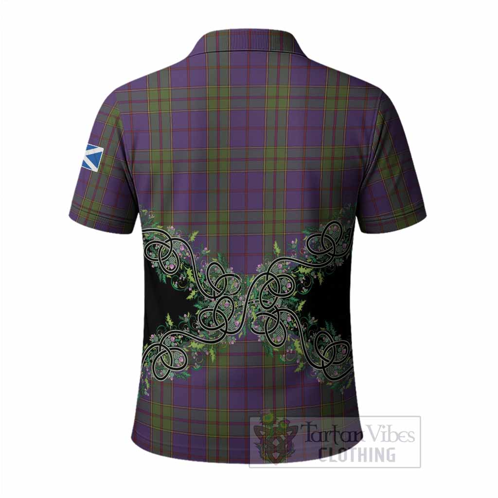 Strachan Tartan Polo Shirt Thistle Scottish Spirit