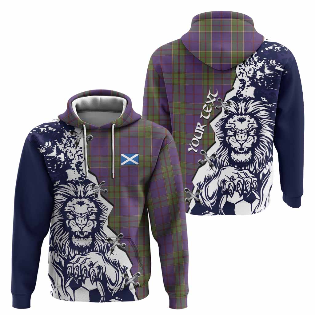 Strachan Tartan Scottish Hoodie Angry Lion With Soccer Ball Style