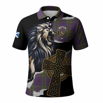 Strachan Tartan Scottish Polo Shirt Lion Celtic Heritage