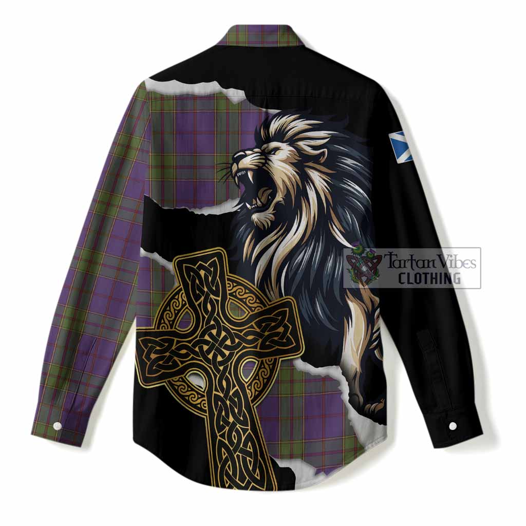 Strachan Tartan Scottish Women Casual Shirt Lion Celtic Heritage