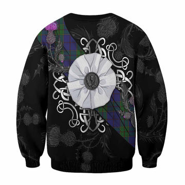 Strachan Tartan Sweatshirt Jacobite White Rose - Tartan Vibes Clothing