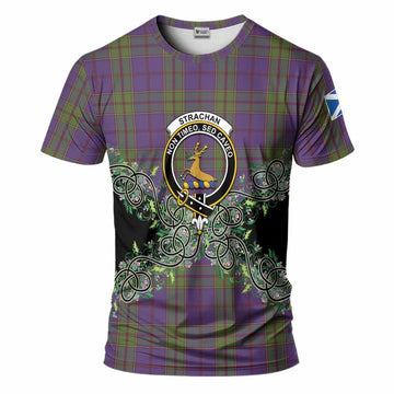 Strachan Tartan T-Shirt Thistle Scottish Spirit