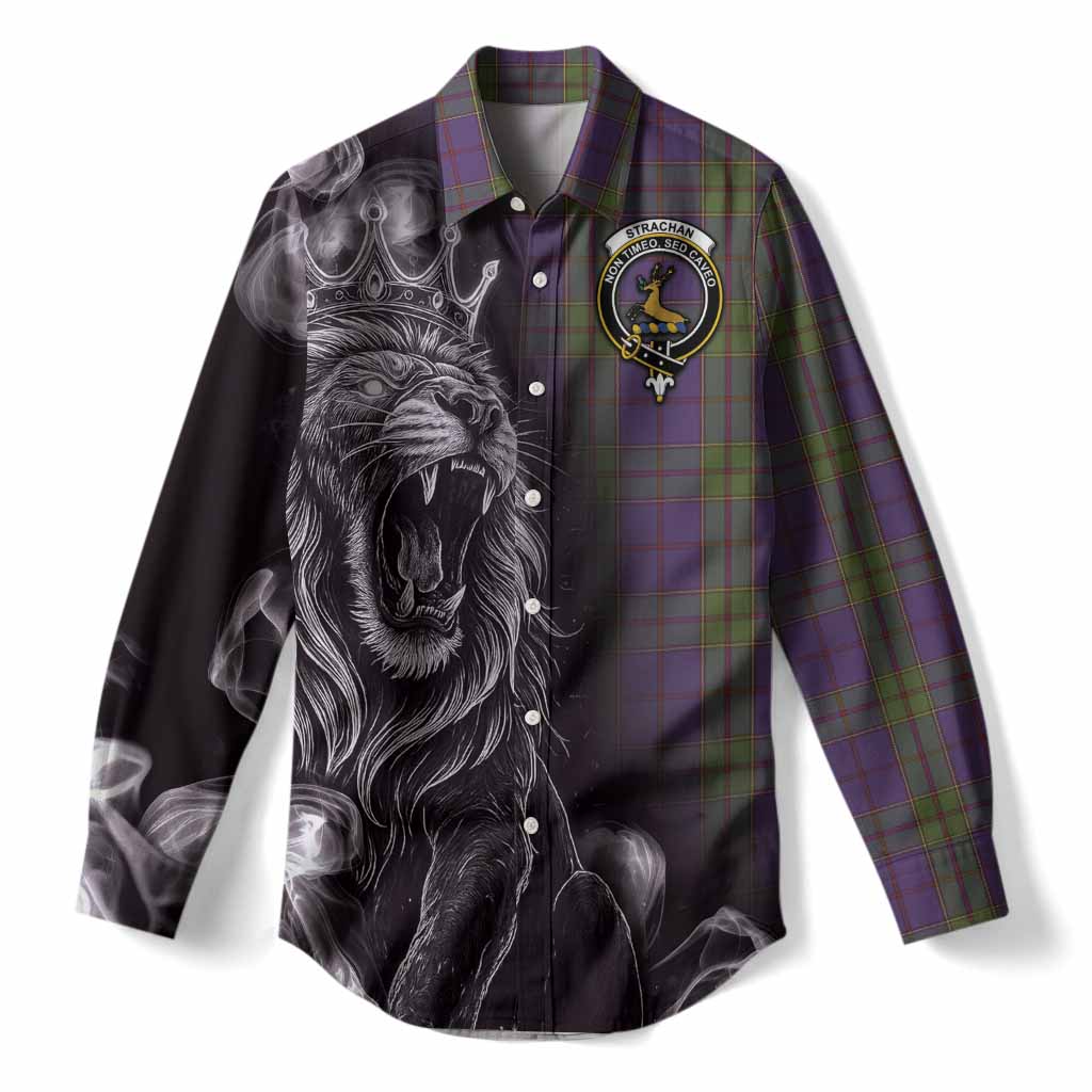 Strachan Tartan Women Casual Shirt Roaring Lion Heritage