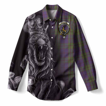 Strachan Tartan Women Casual Shirt Roaring Lion Heritage