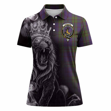 Strachan Tartan Women Polo Shirt Roaring Lion Heritage