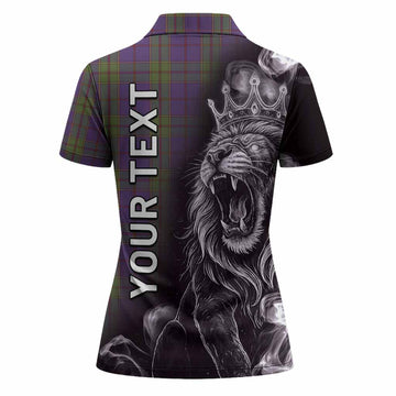 Strachan Tartan Women Polo Shirt Roaring Lion Heritage