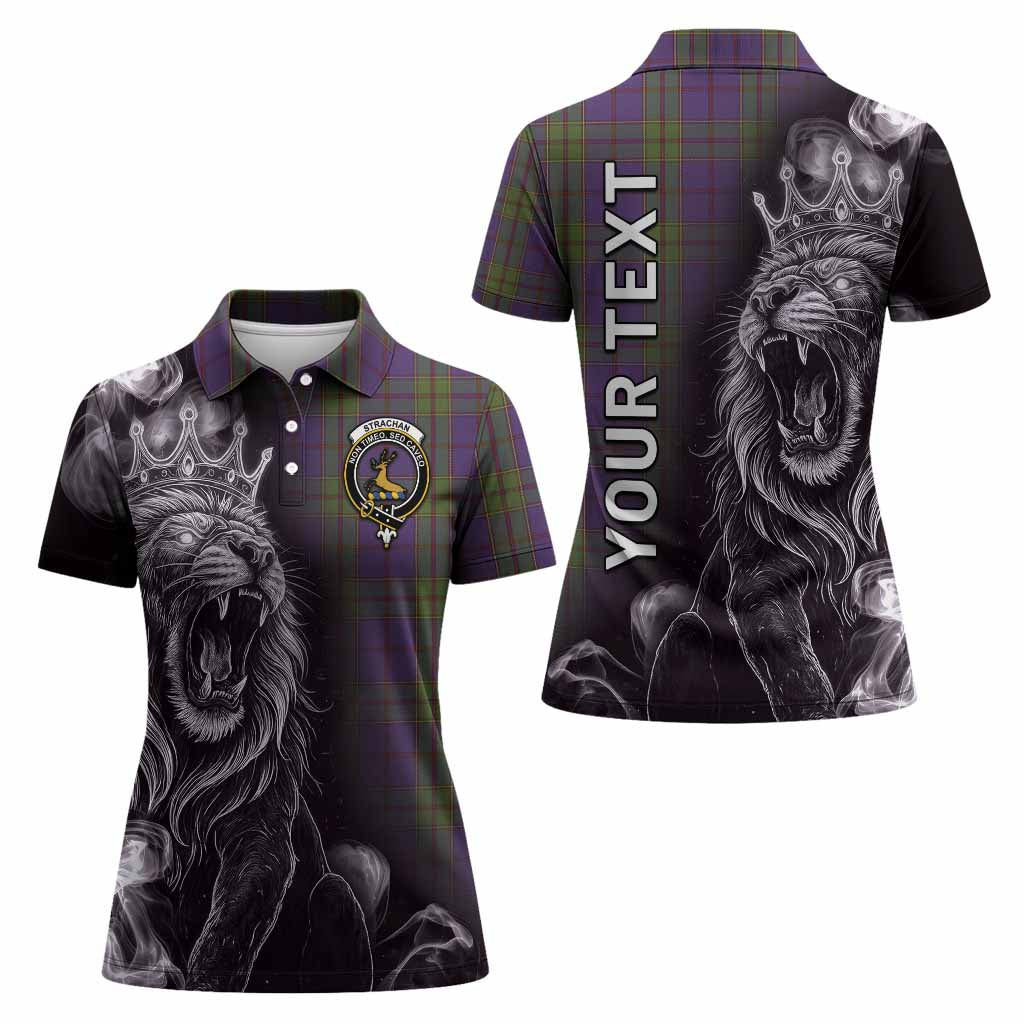 Strachan Tartan Women Polo Shirt Roaring Lion Heritage