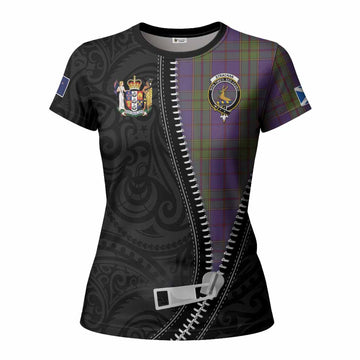Strachan Tartan Women T shirt New Zealand Pattern Unique Zipper Stylized
